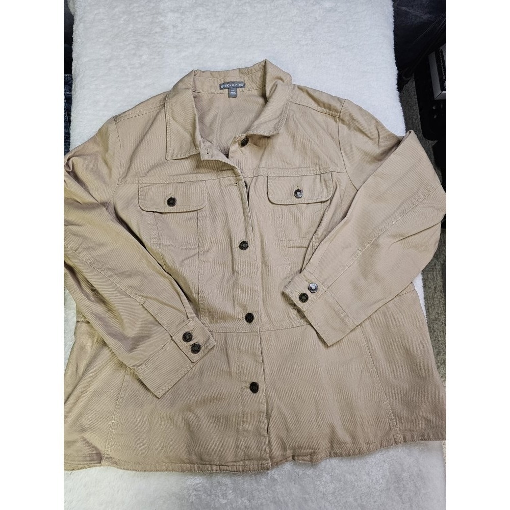 ✔️Jessica London Tan Utility Jacket, 26w